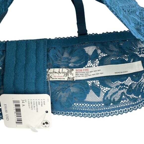 NWT FREE PEOPLE x Intimately FP Sorento Demi Longline Sz 34A Night Swim - Picture 10 of 11